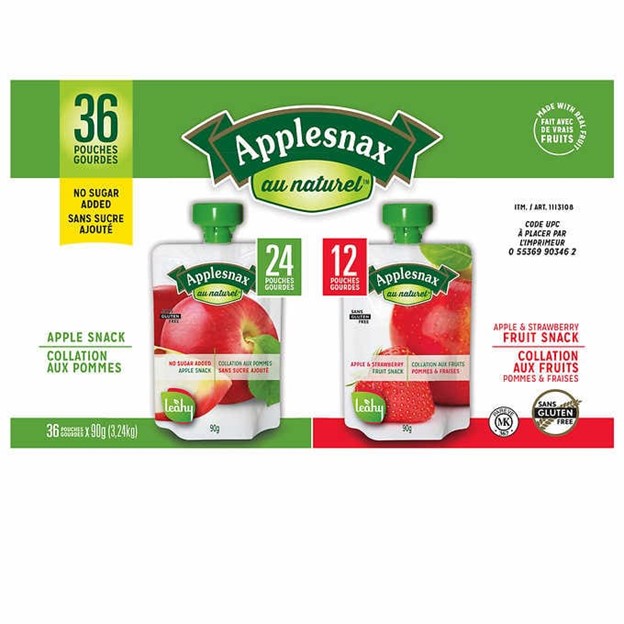 Applesnax - Collations à la pomme saveurs variées, 36 × 90 g