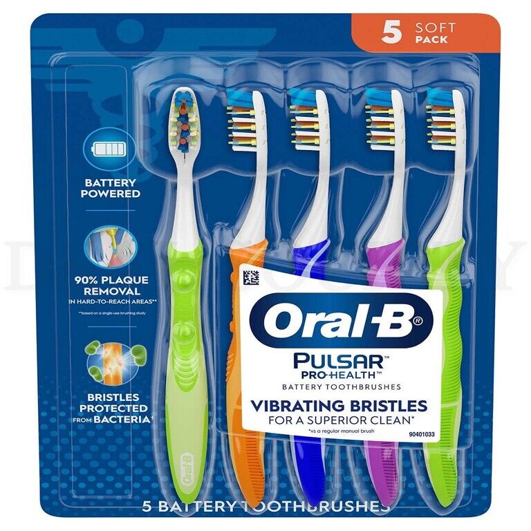 BROSSE A DENT ORAL-B    à poils doux, Pulsar Pro-Health à batterie PACK 5