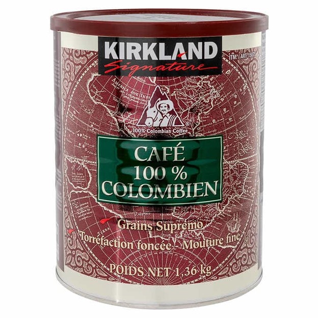 Café moulu colombien, Kirkland, 1,36 kg