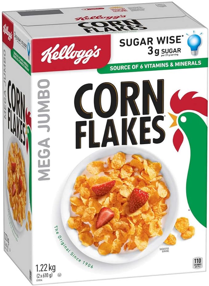 Corn Flakes mega jumbo, Flocons de maïs, Kellogg's, 1,22 kg,