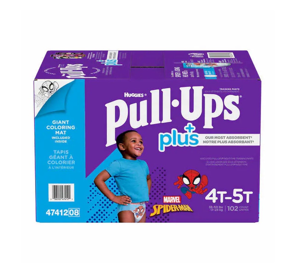 Couche Huggies Pull-Ups Plus Graçon 4T-5T Paquet de 102