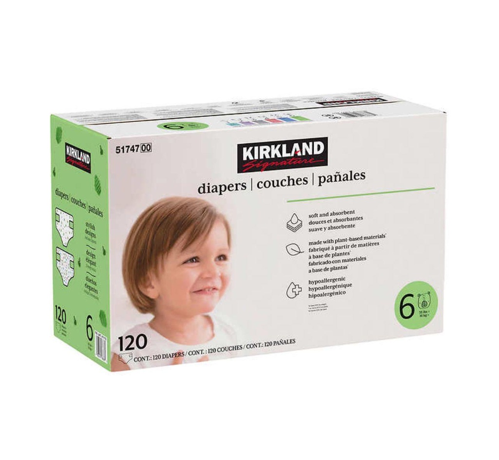 Couches, Kirkland taille 6 , 132 pièces