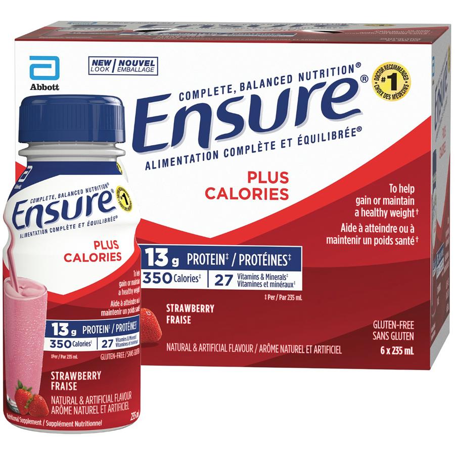 ENSURE FRAISE PLUS CALORIES PACK 6