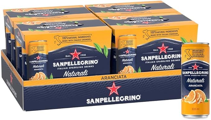 JUS San Pellegrino Naturali - Boisson pétillante Aranciata 24 × 330 mL
