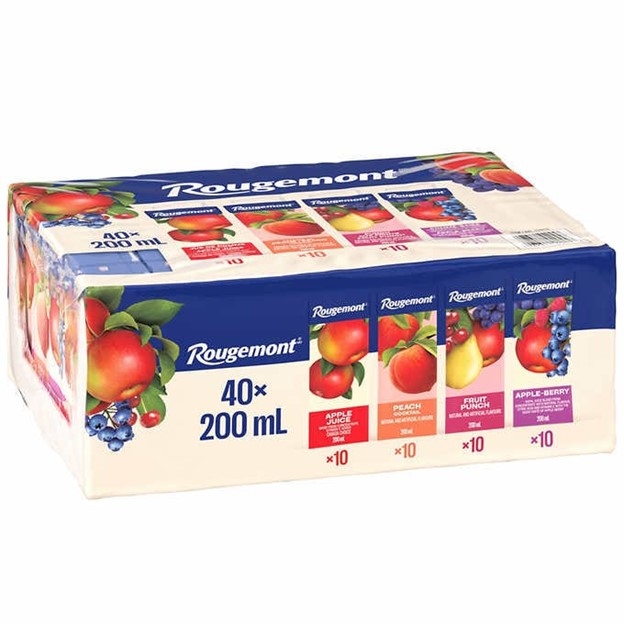 Jus Rougemont, cocktails Saveurs variées à 100 % , 40 × 200 ML