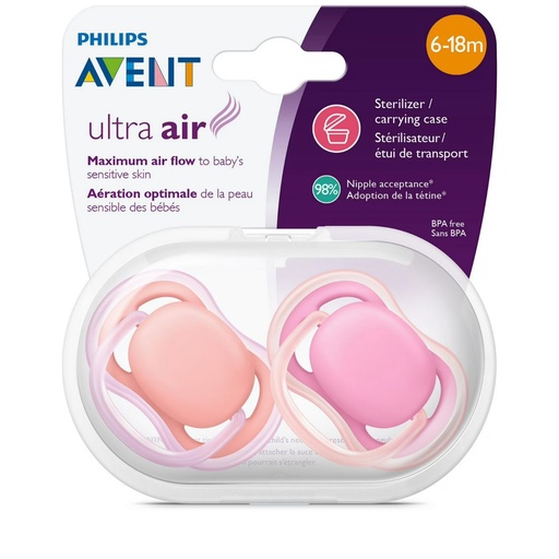 TÉTINE SUCETTE AVENT ROSE 3-18M (2X)
