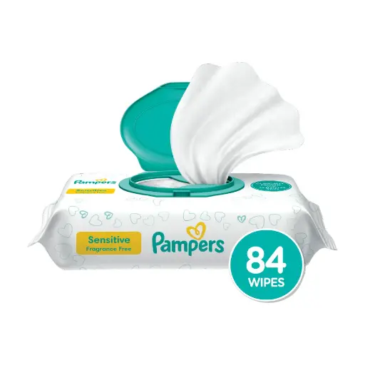 Pampers Sensitive Lingettes pour bébés non parfumées, paquet 56 lingettes