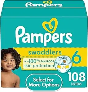 Couche Pampers Swaddlers, Super Econo Taille 6 (108 unités)