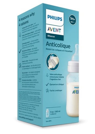 BIBERON ANTICOLIQUE PHILIPS AVENT 1M+, 260ML