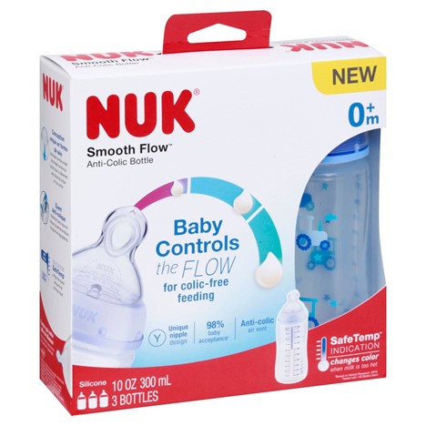 BIBERON NUK ANTI COLIQUE PACK DE3, 300ML, 0M+