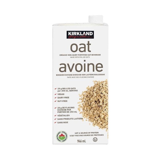 Boisson d'avoine biologique Kirkland, Brick , 946 ML