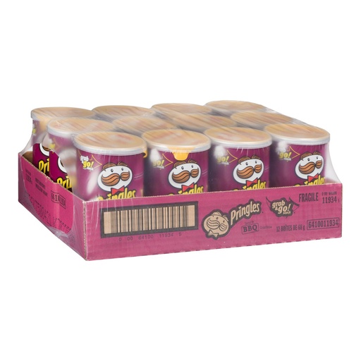 CHIPS PRINGLES  BBQ PACK 12 × 68 g