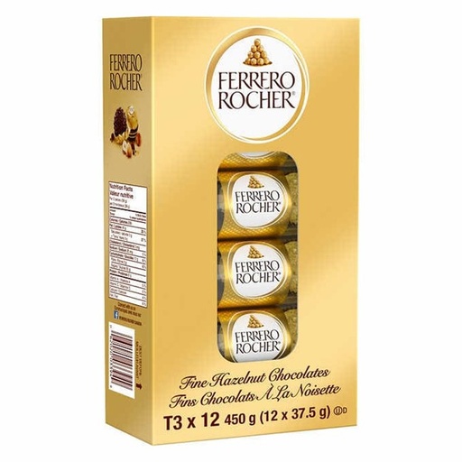 Chocolat fin aux noisettes, Ferrero Rocher -12 × 38 g