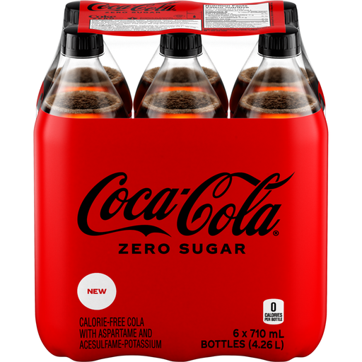 Coca-Cola zéro sucre paquet de 6,  6 x 710 ml