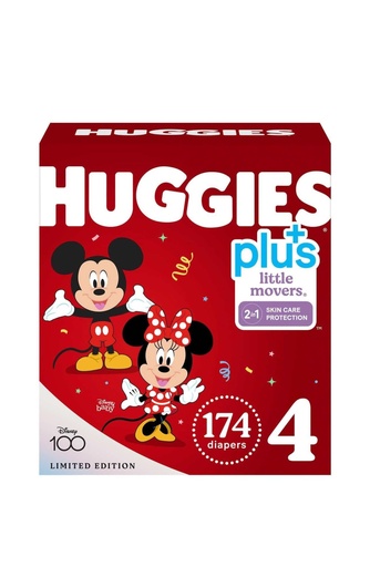 Couche Huggies  Little Movers Plus, Tailles 4, 174 piéces