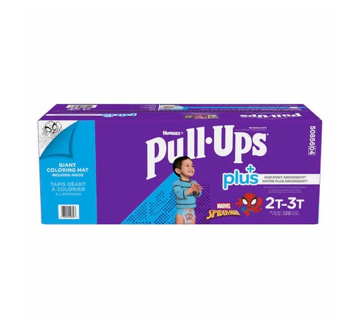 Couche Huggies Pull-Ups Plus Graçon 2T-3T Paquet de 128