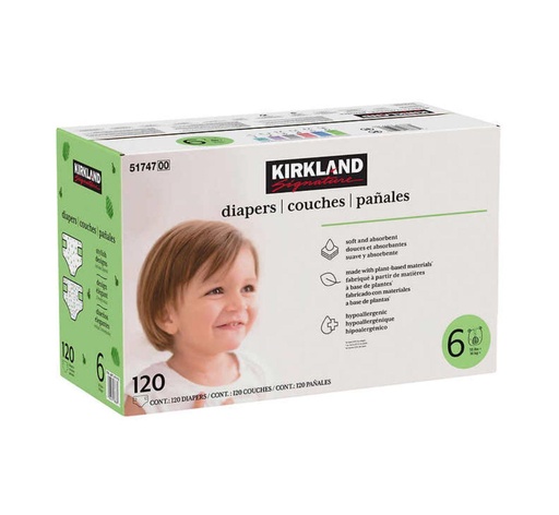 Couches, Kirkland taille 6 , 132 pièces