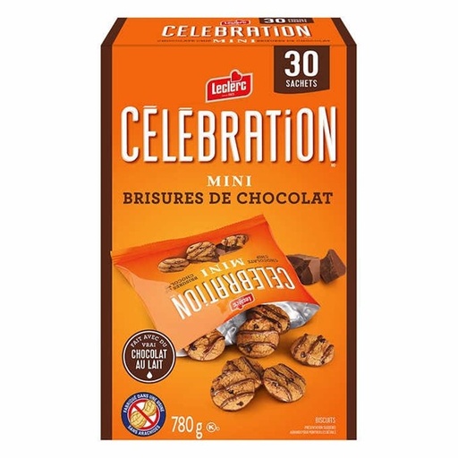 Célébration - Mini biscuits aux pépites de chocolat, pqt de 30