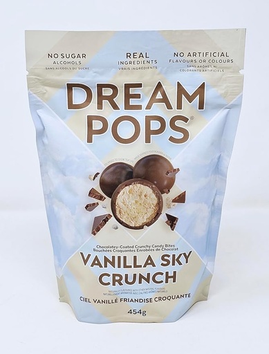 DREAM POPS VANILLA SKY CRUNCH,BONBONS CROQUANTS ENROBÉS DE CHOCOLAT, 454G