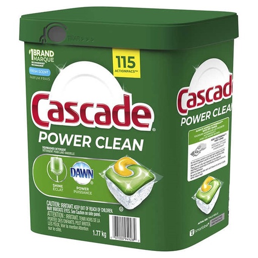 Detergent lave vaisselles, Cascade Power Clean, 115 ActionPacs