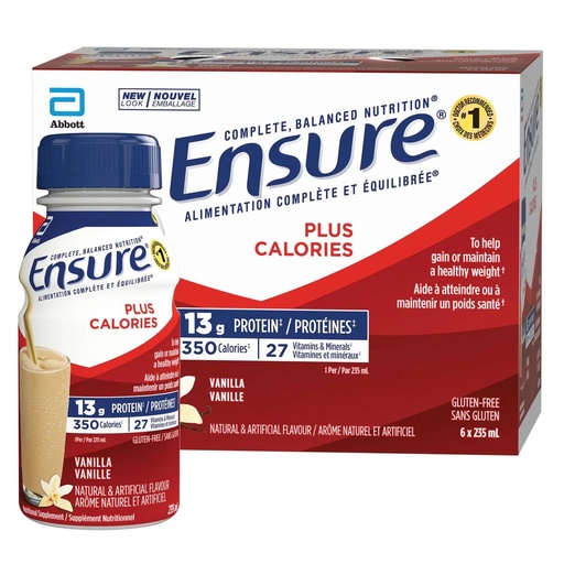ENSURE VANILLE PLUS CALORIES PACK DE 6PCS