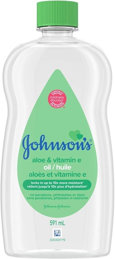 HUILE JOHNSONS, ALOE VERA, VITAMINE E, ET HUILE MINÉRALE, 591ML