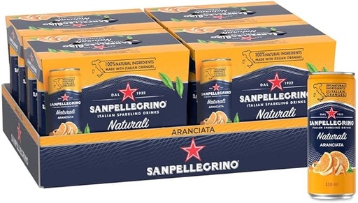 JUS San Pellegrino Naturali - Boisson pétillante Aranciata 24 × 330 mL
