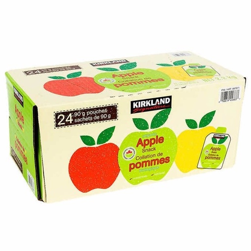Jus Pomme biologique Collation non sucrée, Kirkland, 24 × 90 g