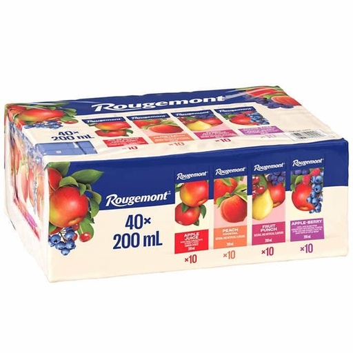 Jus Rougemont, cocktails Saveurs variées à 100 % , 40 × 200 ML