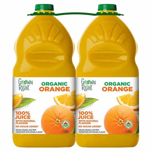 Jus d’orange biologique, PACK 2 x 1,89 L