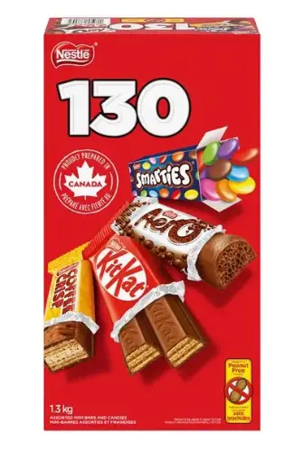 KITKAT NESTLE , Lot de 130 mini barres de chocolat et nbons assortis , Coffee Crisp, Aero, 