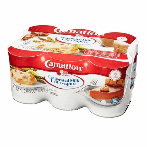 Lait Carnation évaporé, pack 6 × 354 ml