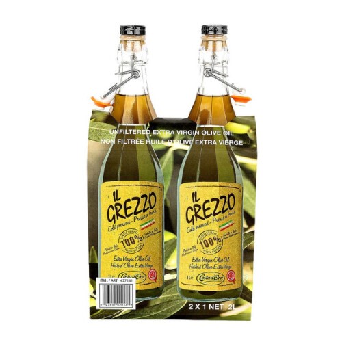 OLIVE OIL  EXTRA VIRGIN, IL GREZZO UNFILTERED,2 X 1 L