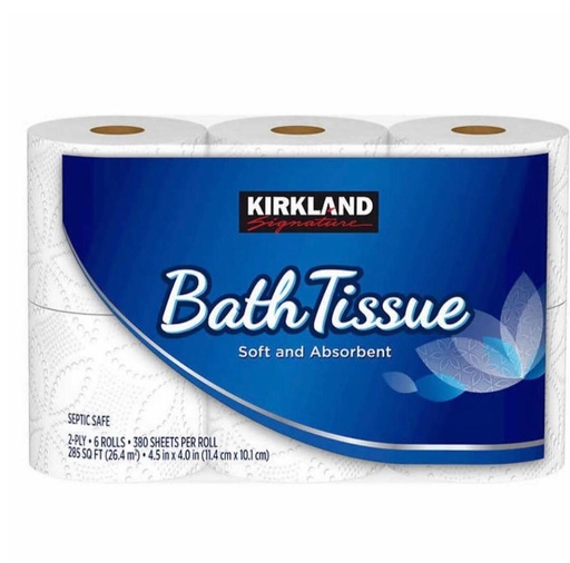 Papier hygiénique 2 épaisseurs Kirkland de 06 rouleaux