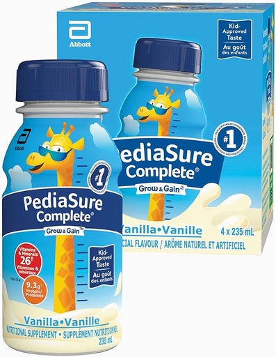 PediaSure Complete, supplément nutritionnel, 4 x 235 mL, vanillle