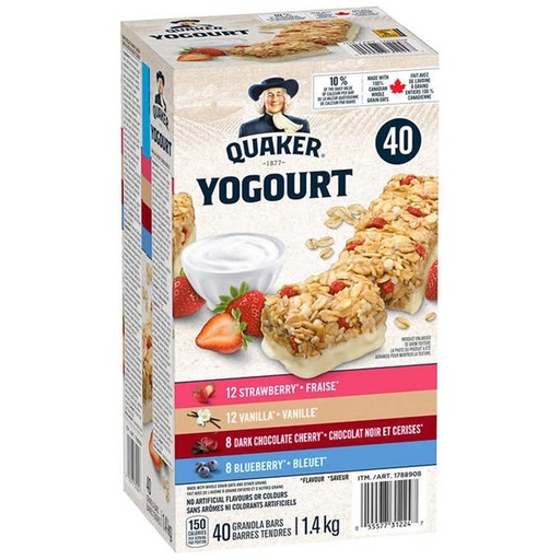 Quaker - Barres tendres yogourt, 40 x 35 g