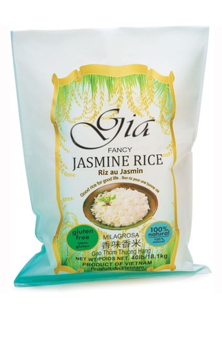 Riz au jasmine parfum-Gia, 18 kg