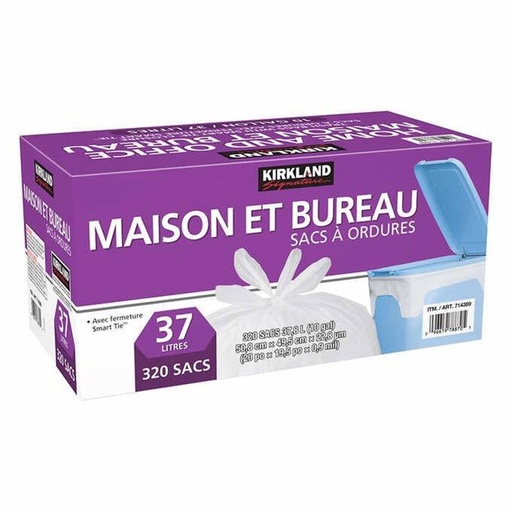 Sacs pour la maison et bureau fermeture à nœuds, Kirkland, Paquet de 320 P